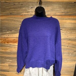 Mango Vibrant Purple Crew Neck Sweater